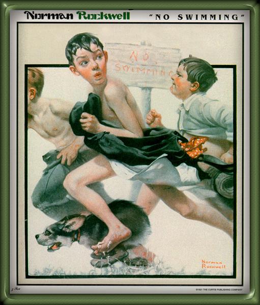 Old-Fashioned Summer Challenge: Norman Rockwell, "No Swimming" 1921