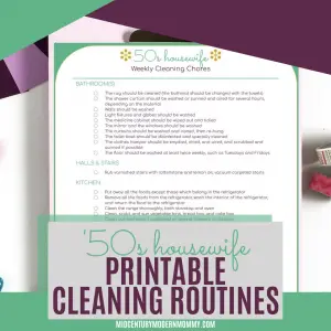 50s Housewife Printable Cleaning Routines by Mid-Century Modern Mommy