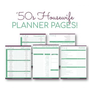 '50s Housewife Planner Pages