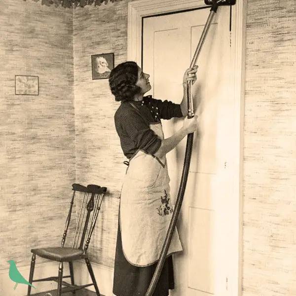 A vacuum is an important tool for the 1950s Fall Cleaning Routine