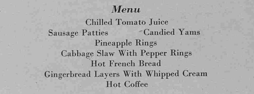 How to Get Dinner On The Table in 30 minutes like a 1950s housewife --  the menu.